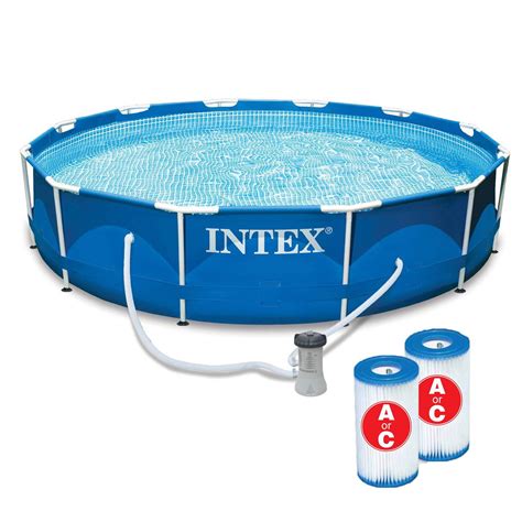 Intex 12 X 30 Metal Frame Pool With Filter And Type A Or C Filter