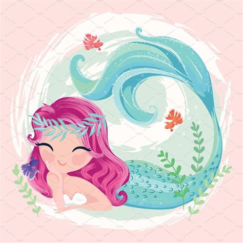 Cute Mermaid Girl Mermaid Pattern Mermaid Wallpapers Mermaid Cartoon Mermaid Drawings