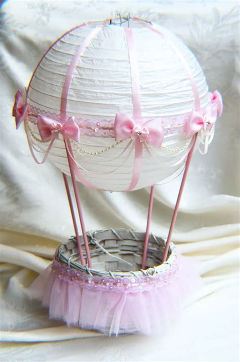 Hot Air Balloon Baby Shower Table Centerpiece Ivory And Pink