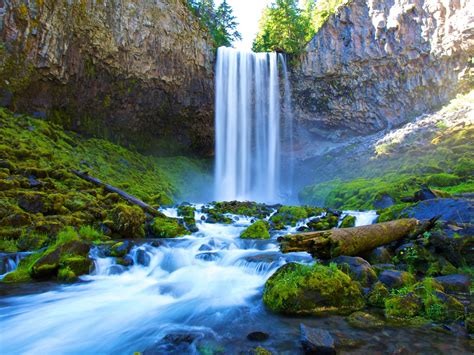 White River Falls In Central Oregon America Falling Waterfall Uhd