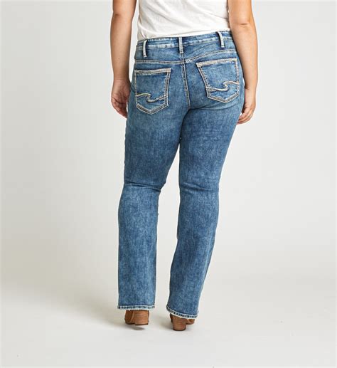 Suki Mid Rise Slim Bootcut Jeans Plus Size Silver Jeans Us