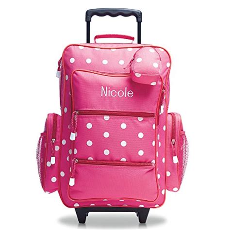 Pink Polka Dot Personalized Kids Rolling Luggage By Lillian Vernon