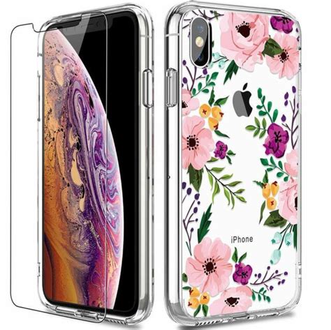 Apple Iphone Xs Max Case W Screen Protector Clear Women Girls Pink