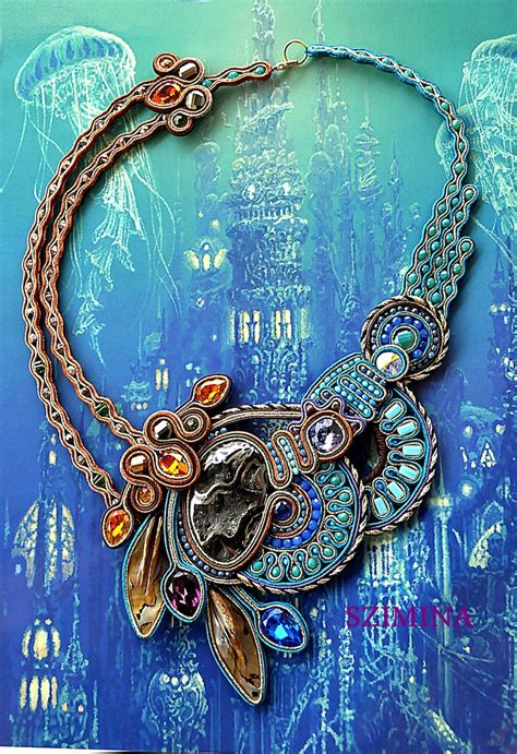 Celestial Jewelry Soutache Necklace Fairy Necklace Svarovski Etsy
