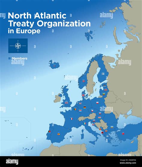 Carte de l Organisation du Traité de l Atlantique Nord en Europe avec la division territoriale