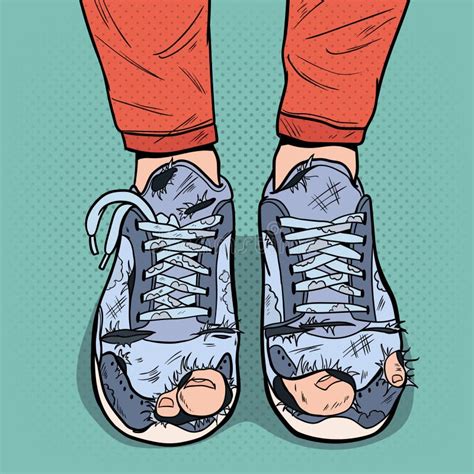 Estallido Art Old Sneakers Zapatos Viejos Sucios Calzado Dañado Desgaste Del Inconformista