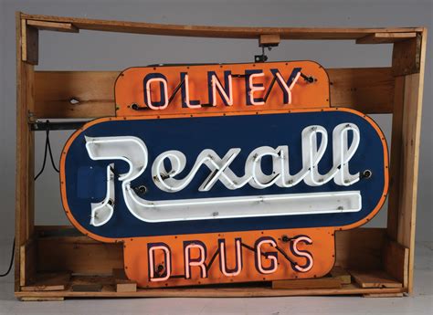 Lot Detail Excellent Double Sided Porcelain Rexall Drugs Store Neon