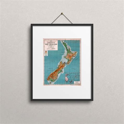 Vintage Map New Zealand Art Map Vintage Map Print Old Map Etsy Uk