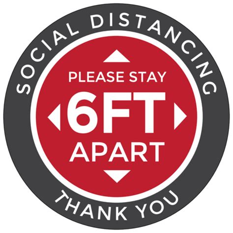 Please Stay 6 Feet Apart Social Distancing Floor Decal Template