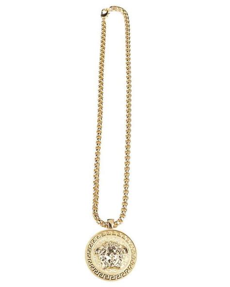 Versace Medusa Pendant Necklace In Metallic For Men Lyst Uk