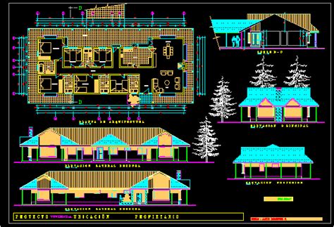 Single Storey Country House 2d Dwg Full Project For Autocad Designs Cad