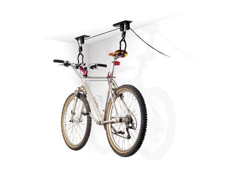 It saves space, is easy to use and looks stylish! 1-Bike Elevation Garage Bicycle Hoist - Newegg.com