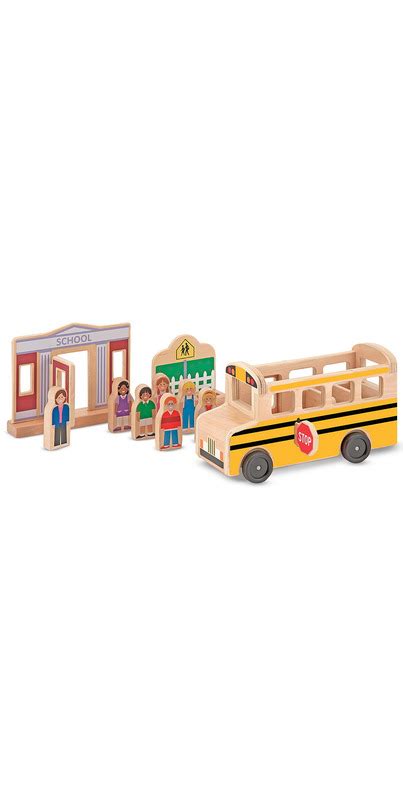 Buy Melissa And Doug Whittle World Wooden School Bus Set At Wellca