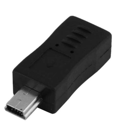 Black Micro Usb Female To Mini Usb Male Adapter Connector Converter