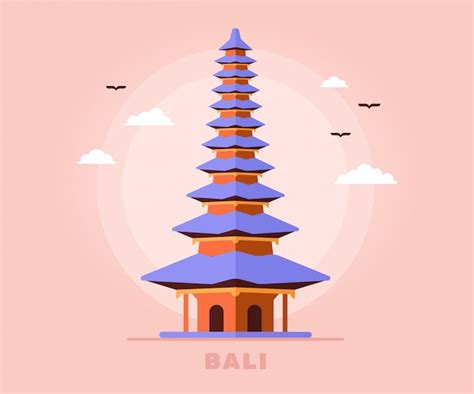 Premium Vector Bali Tourism Temple Holiday Travel Of Indonesia