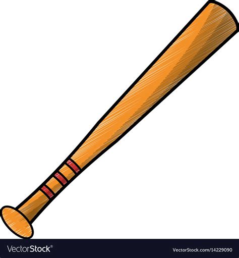 Drawing Bat Baseball Equipment Royalty Free Vector Image
