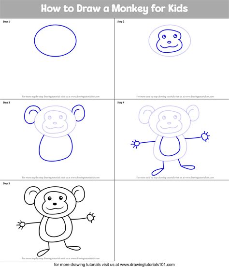 Monkey Drawing Step By Step