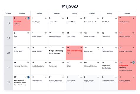 Kalender Maj 2023