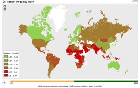 Gender Inequality Index Around The World Visually