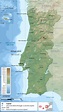 Geographical map of Portugal: topography and physical features of Portugal