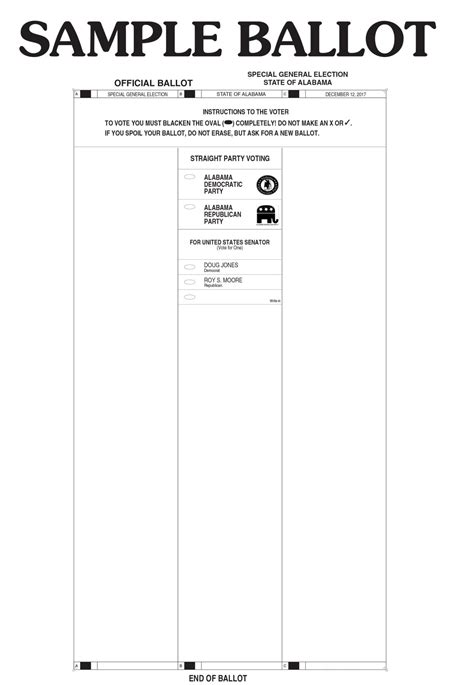 Dover fire and hose co.#1 30 e. Local absentee ballots pour in for U.S. Senate special election (SAMPLE BALLOT) | News ...