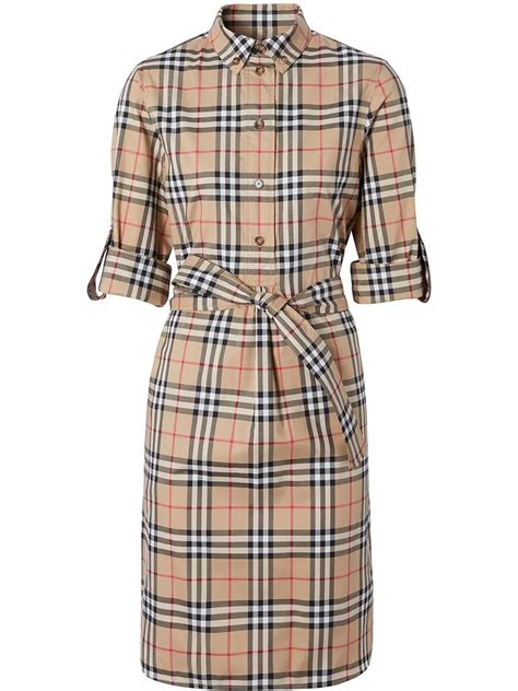 Burberry Cotton Archive Vintage Check Shirt Dress In Beige Natural Lyst
