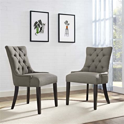 Regent Dining Side Chair Fabric Set Of 2 In Granite Upholstered Dining