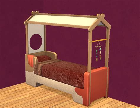 Theninthwavesims The Sims 2 The Sims 4 Eco Living Single Canopy Bed