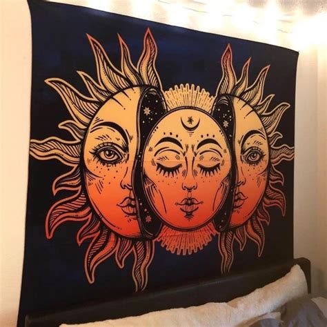 Pin By Kaley Scott On Wants Sun And Moon Tapestry Moon Tapestry