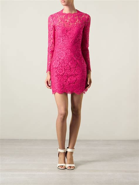 lyst valentino lace cocktail dress in pink