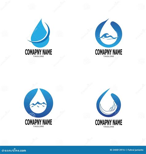 Water Logo Design Vector Template Illustration Stock Illustration