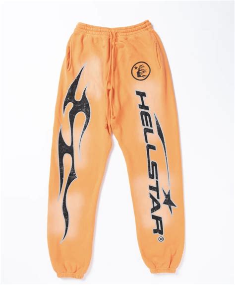 Hellstar Fire Orange Hellstar Sweatpants Closed Elastic Bottom Grailed