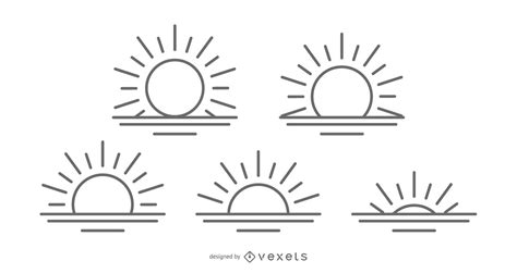 Sunrise Icon Collection Vector Download