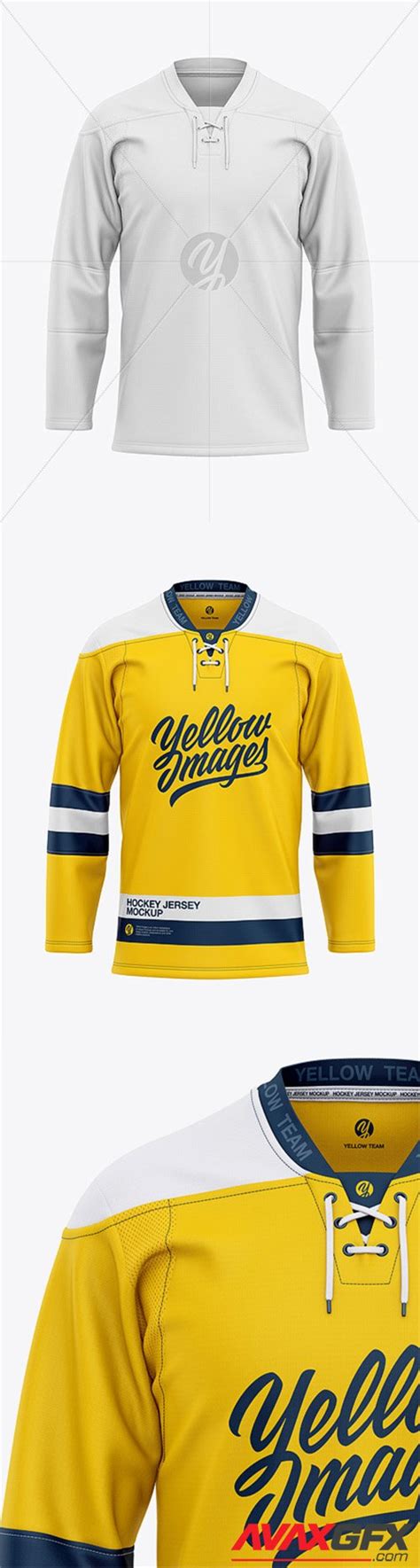 Mens Lace Neck Hockey Jersey Mockup Front View 40199 Avaxgfx All