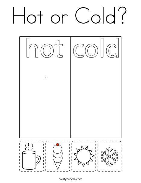 Color The Hot And Cold Objects Coloring Page Artofit