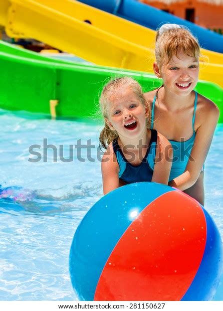 Kids Playing Beach Ball Water Slide Stock Photo 281150627 Shutterstock