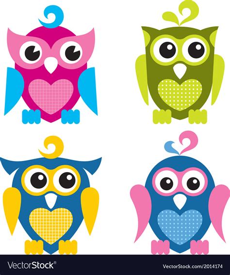 Cute Owls Royalty Free Vector Image Vectorstock
