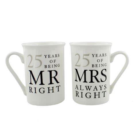Check spelling or type a new query. 25th Silver Wedding Anniversary Mr & Mrs Mug Gift Set - 25 ...