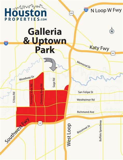 Map Of Houston Galleria Area Printable Map