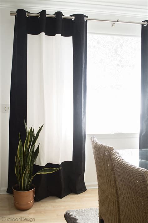 Black And White Fabric Painted Curtains Cuckoo4design