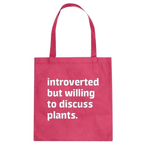 Introverted But Willing To Discuss Plants Cotton Canvas Tote Bag Tote Bag Tote Canvas Tote Bags