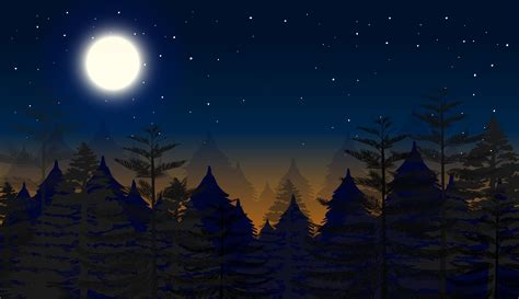 Night Forest Scene Background 293523 Download Free Vectors Clipart