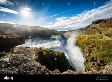 Gullfoss Waterfall At Golden Circle In Iceland Stock Photo Alamy