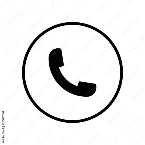 Auricular Phone Symbol In A Circle Icon Vector Icon Simple Element