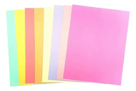 Hojas De Color Tamaño Carta Colores Pastel 100pzs Cuotas Sin Interés