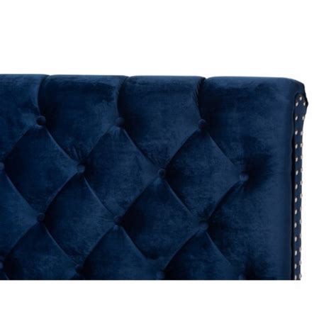 Baxton Studio Candace Velvet Tufted Queen Bed In Navy 1 Fred Meyer