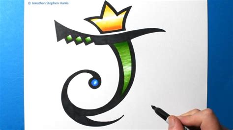 Fancy Letter J Design With A Crown Letter J Design Fancy Letters Easy Drawings Sketches