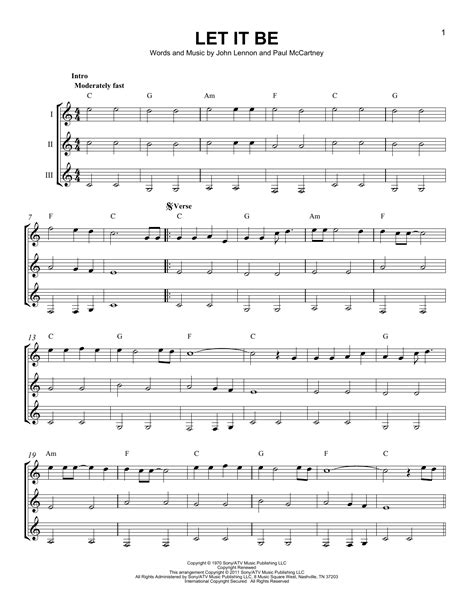 This printable pdf music sheet can be viewed, downloaded and also printed. Let It Be Sheet Music | The Beatles | Guitar Ensemble