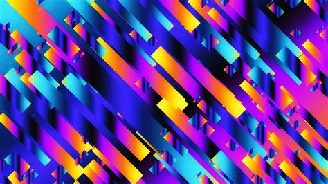Wallpaper Neon Ribbons Geometric Colorful Hd 4k