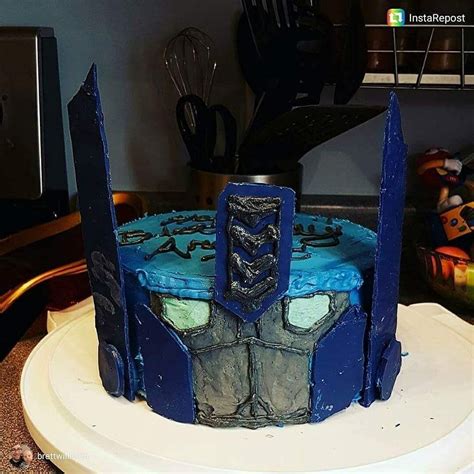 Optimus Prime Cake Made With Buttercream And Chocolate Accents